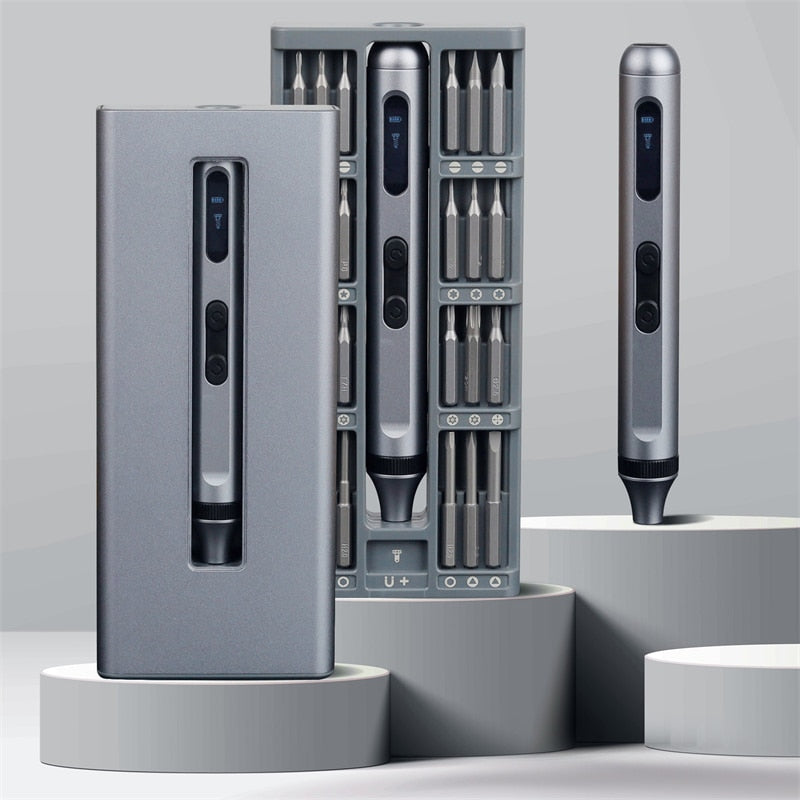 Precision Electric Screwdriver Kit With Adjustable Torque. Type C Fast Charging.