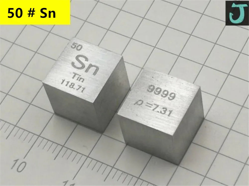10mm (0.39") Metal Tungsten Cubes up to 99.9% Pure Periodic Table Element Engraved Collection