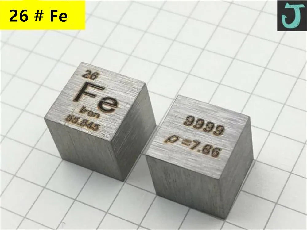 10mm (0.39") Metal Tungsten Cubes up to 99.9% Pure Periodic Table Element Engraved Collection