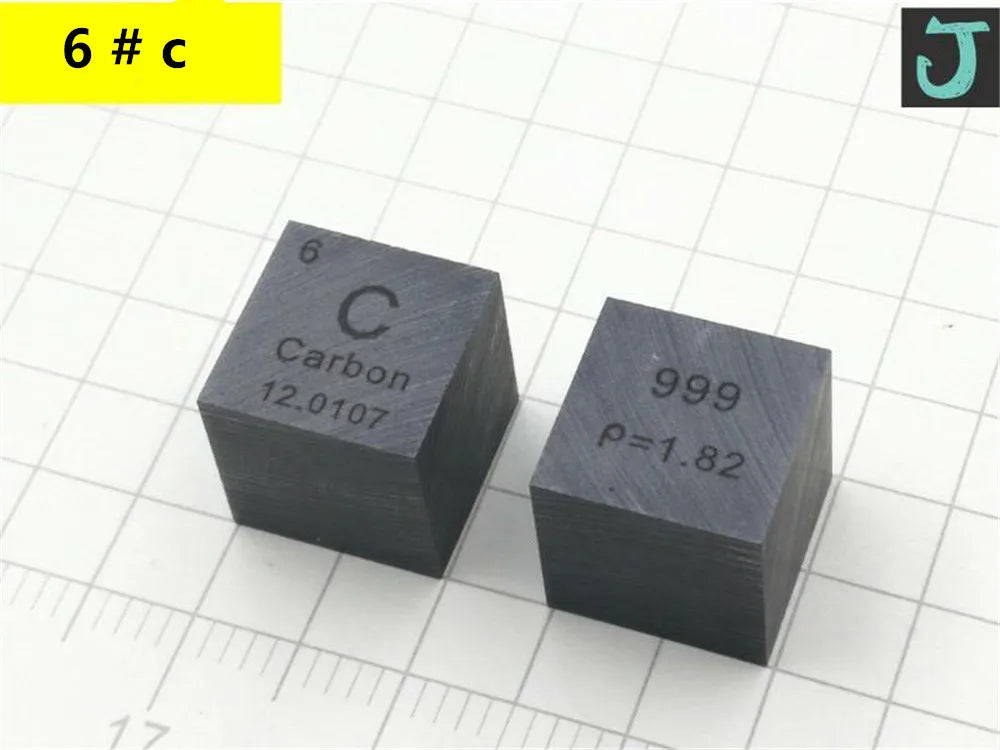 10mm (0.39") Metal Tungsten Cubes up to 99.9% Pure Periodic Table Element Engraved Collection