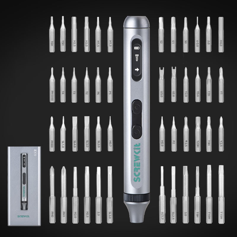 Precision Electric Screwdriver Kit With Adjustable Torque. Type C Fast Charging.