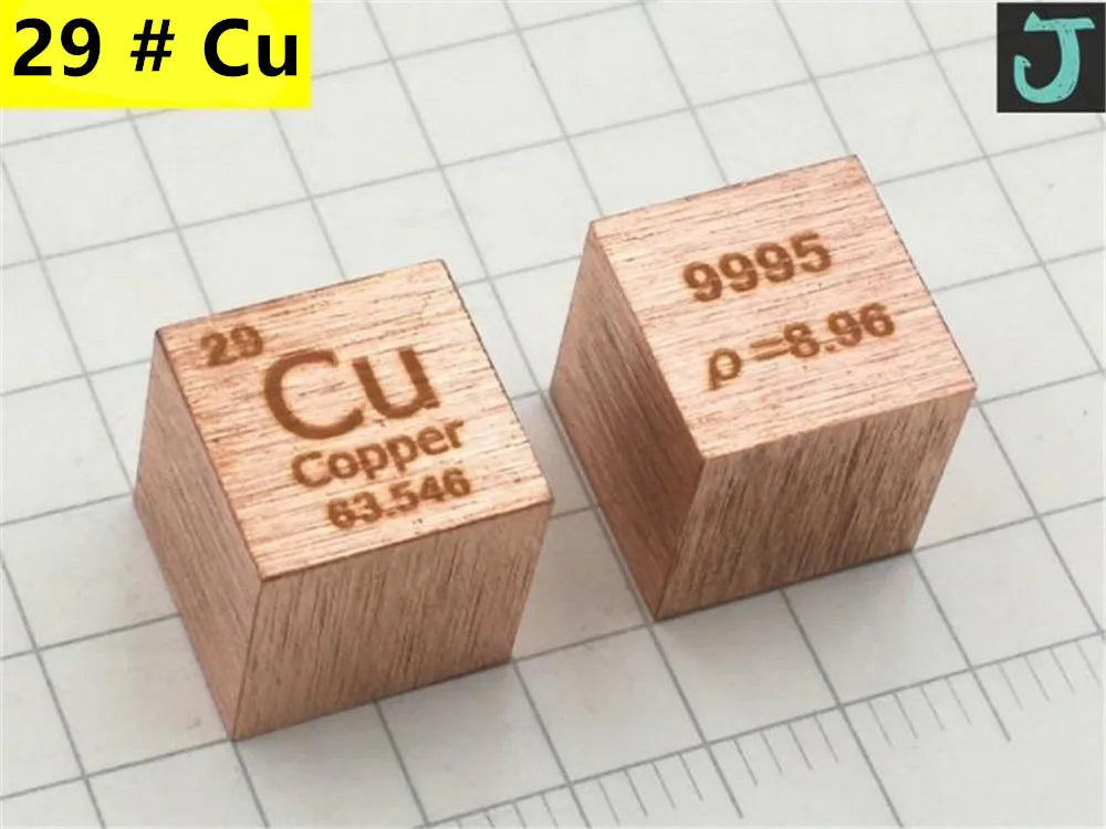 10mm (0.39") Metal Tungsten Cubes up to 99.9% Pure Periodic Table Element Engraved Collection
