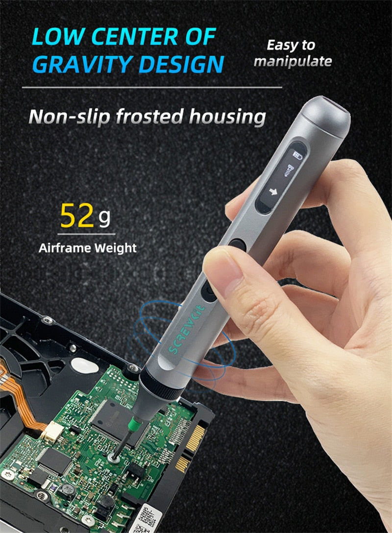 Precision Electric Screwdriver Kit With Adjustable Torque. Type C Fast Charging.