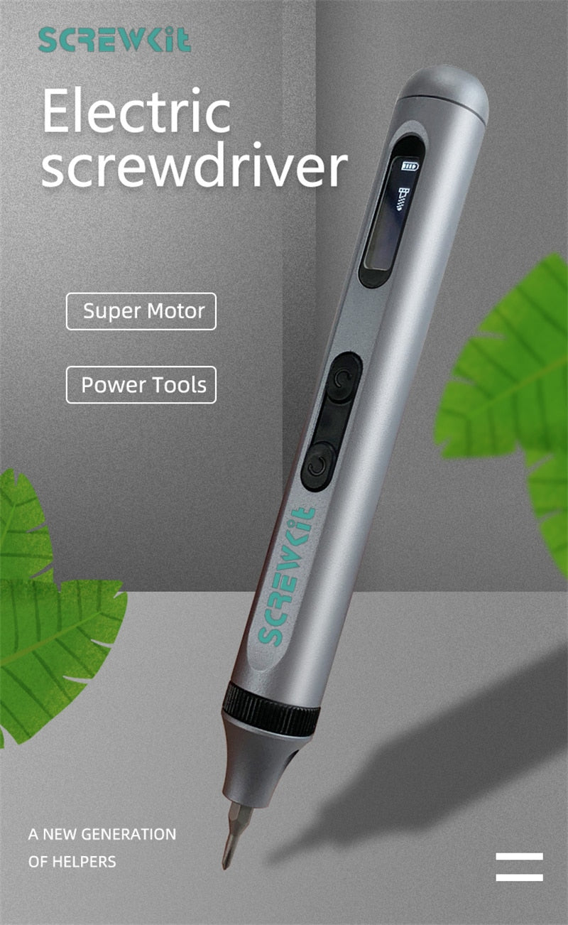 Precision Electric Screwdriver Kit With Adjustable Torque. Type C Fast Charging.
