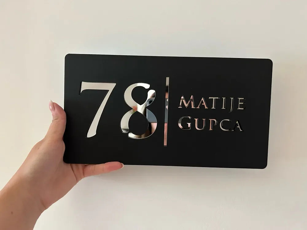 Customized Acrylic Laser Outdoor Personalized House Number Plaque