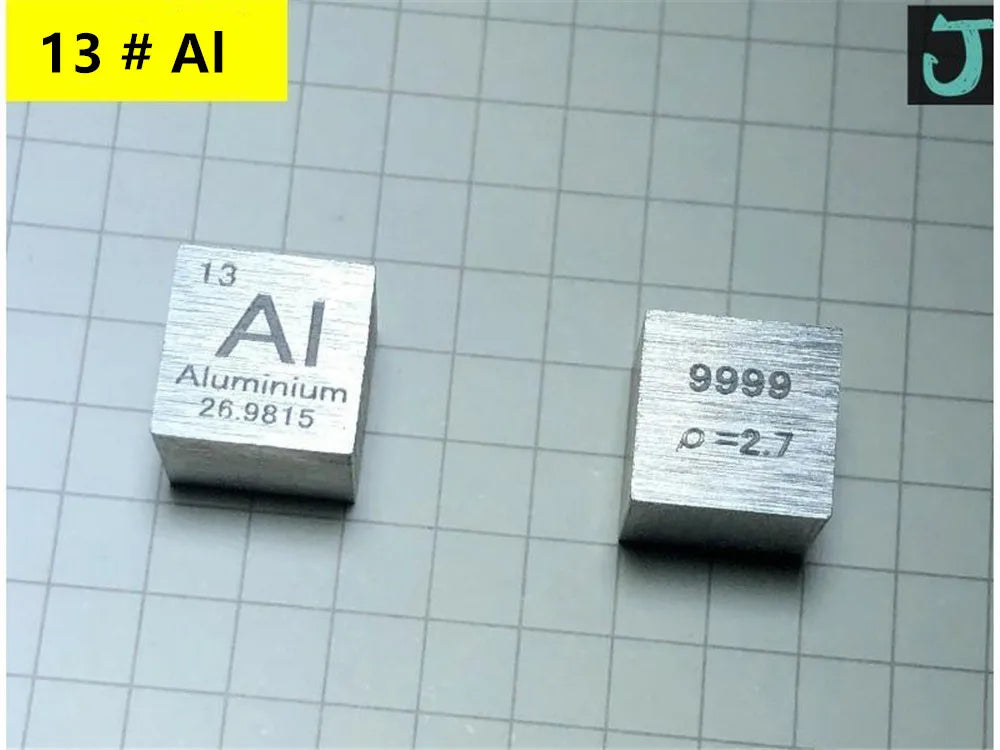 10mm (0.39") Metal Tungsten Cubes up to 99.9% Pure Periodic Table Element Engraved Collection
