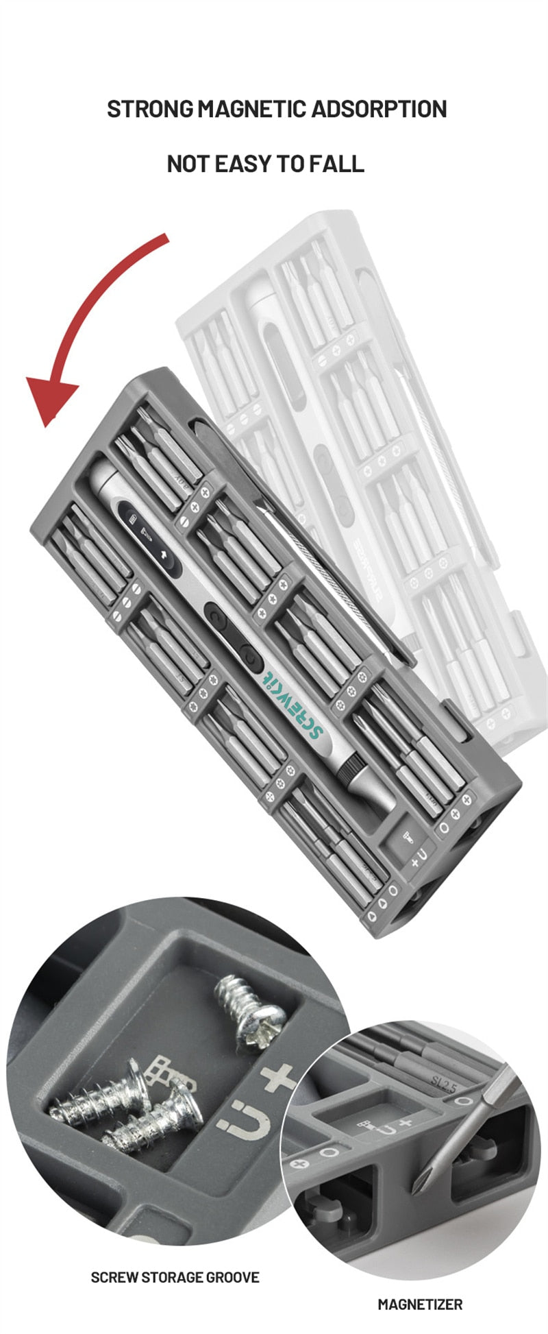 Precision Electric Screwdriver Kit With Adjustable Torque. Type C Fast Charging.