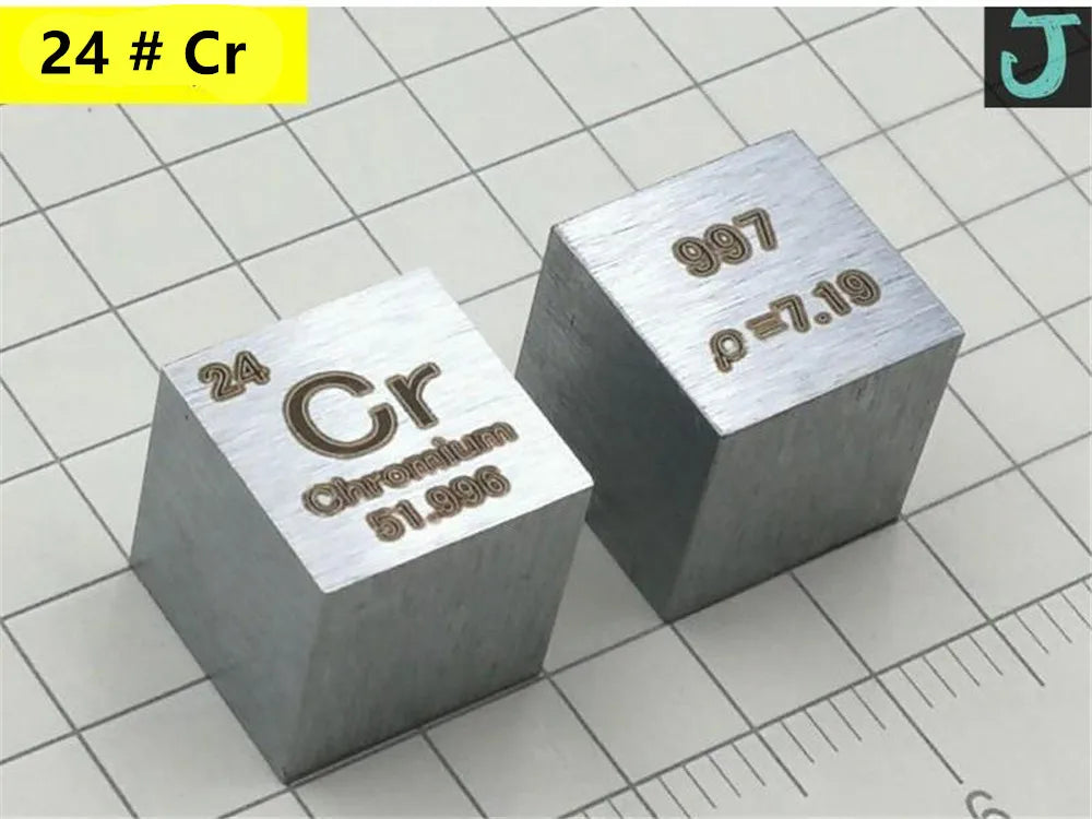 10mm (0.39") Metal Tungsten Cubes up to 99.9% Pure Periodic Table Element Engraved Collection