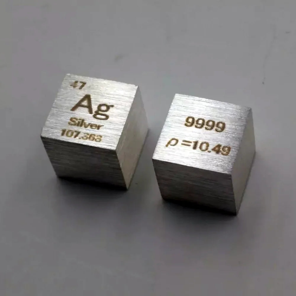 10mm (0.39") Metal Tungsten Cubes up to 99.9% Pure Periodic Table Element Engraved Collection