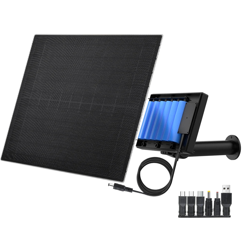 D16E Solar panel with 18650 battery storage, 12V output Charger Power Bank And USB Type C plug