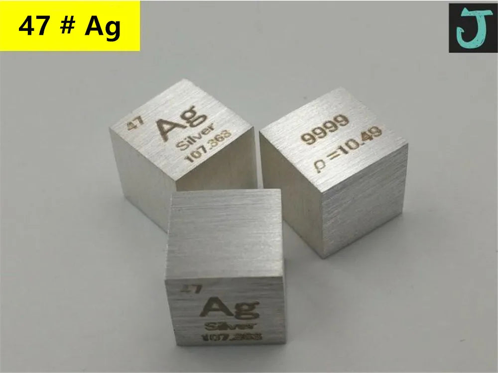 10mm (0.39") Metal Tungsten Cubes up to 99.9% Pure Periodic Table Element Engraved Collection