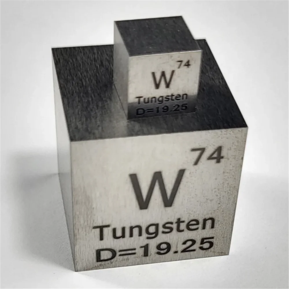 10mm (0.39") Metal Tungsten Cubes up to 99.9% Pure Periodic Table Element Engraved Collection
