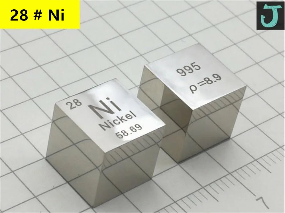 10mm (0.39") Metal Tungsten Cubes up to 99.9% Pure Periodic Table Element Engraved Collection