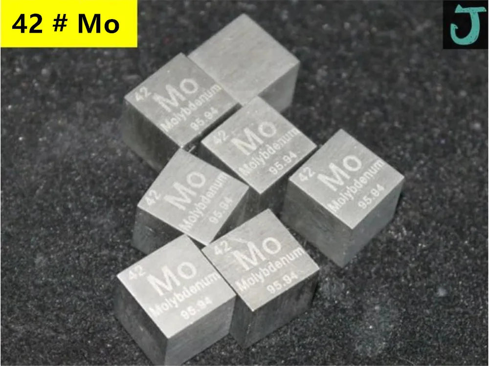 10mm (0.39") Metal Tungsten Cubes up to 99.9% Pure Periodic Table Element Engraved Collection