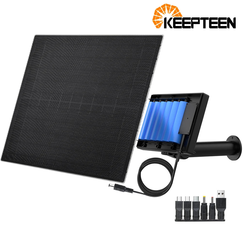 D16E Solar panel with 18650 battery storage, 12V output Charger Power Bank And USB Type C plug