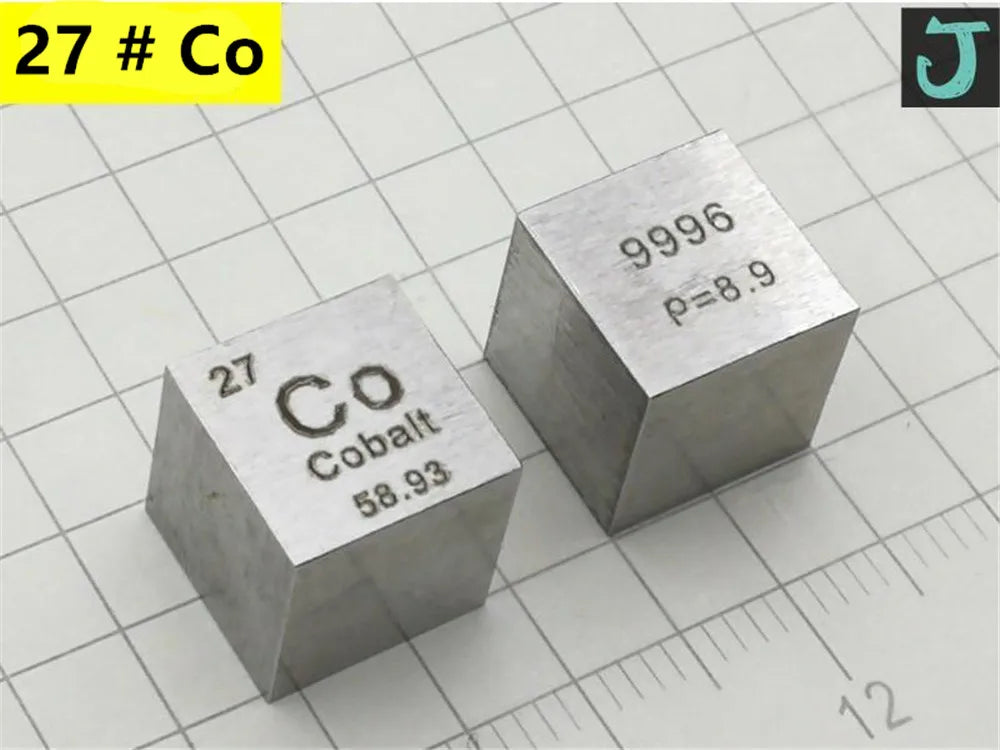 10mm (0.39") Metal Tungsten Cubes up to 99.9% Pure Periodic Table Element Engraved Collection