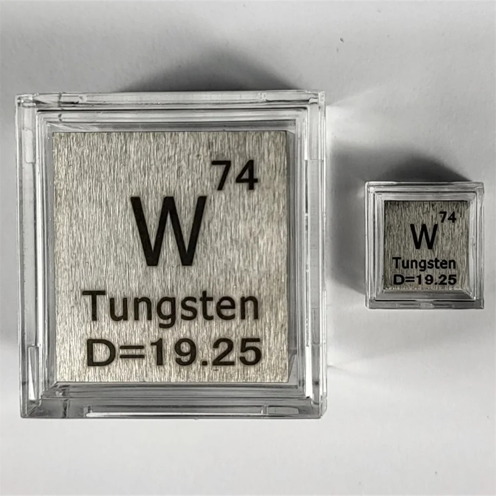 10mm (0.39") Metal Tungsten Cubes up to 99.9% Pure Periodic Table Element Engraved Collection