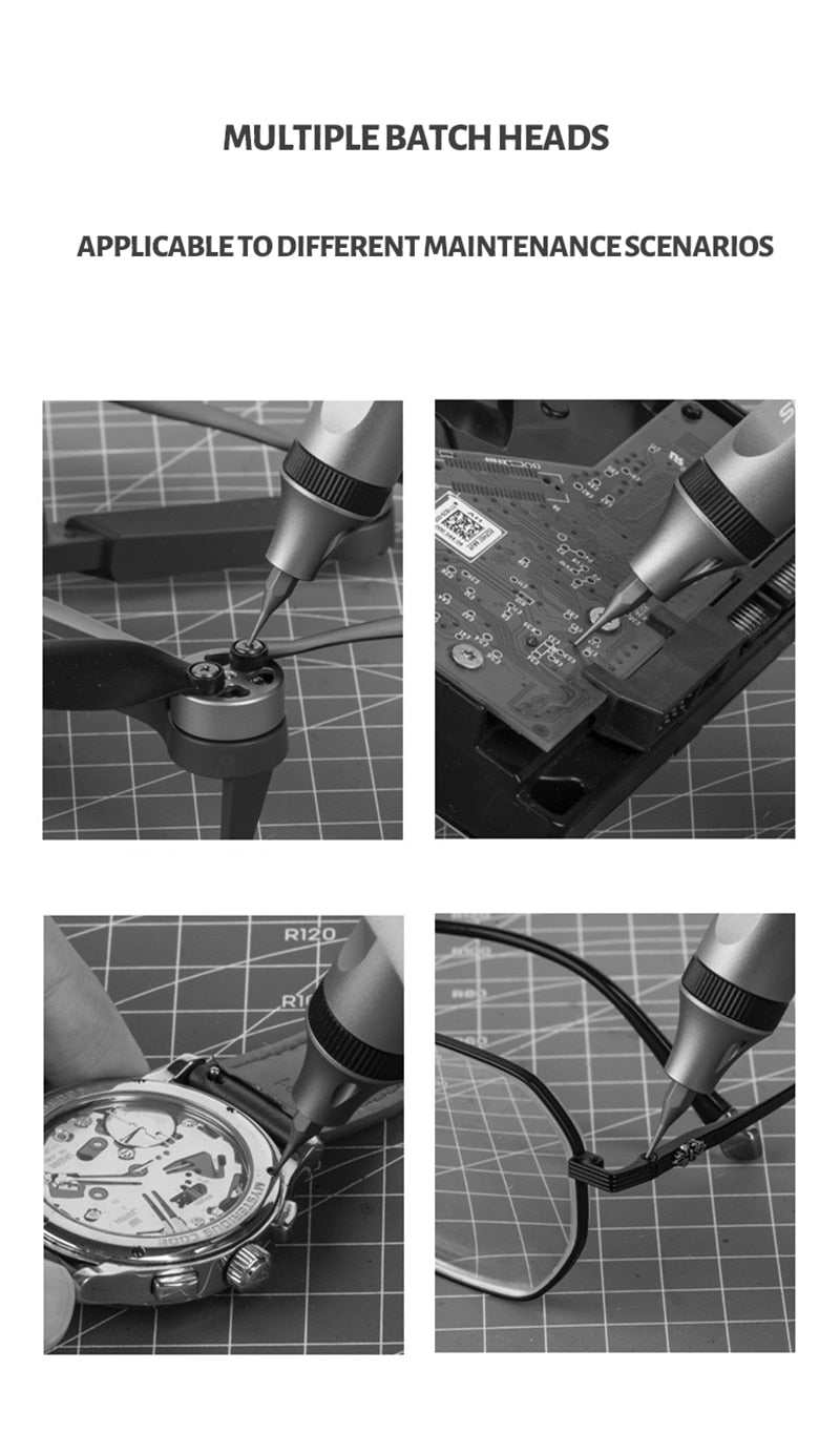 Precision Electric Screwdriver Kit With Adjustable Torque. Type C Fast Charging.