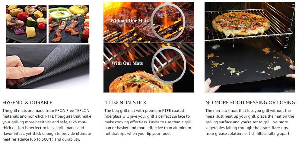 40 * 33cm BBQ Grill Mat For Outdoor Baking Non-stick Reusable Cooking Pad. 40 * 33cm