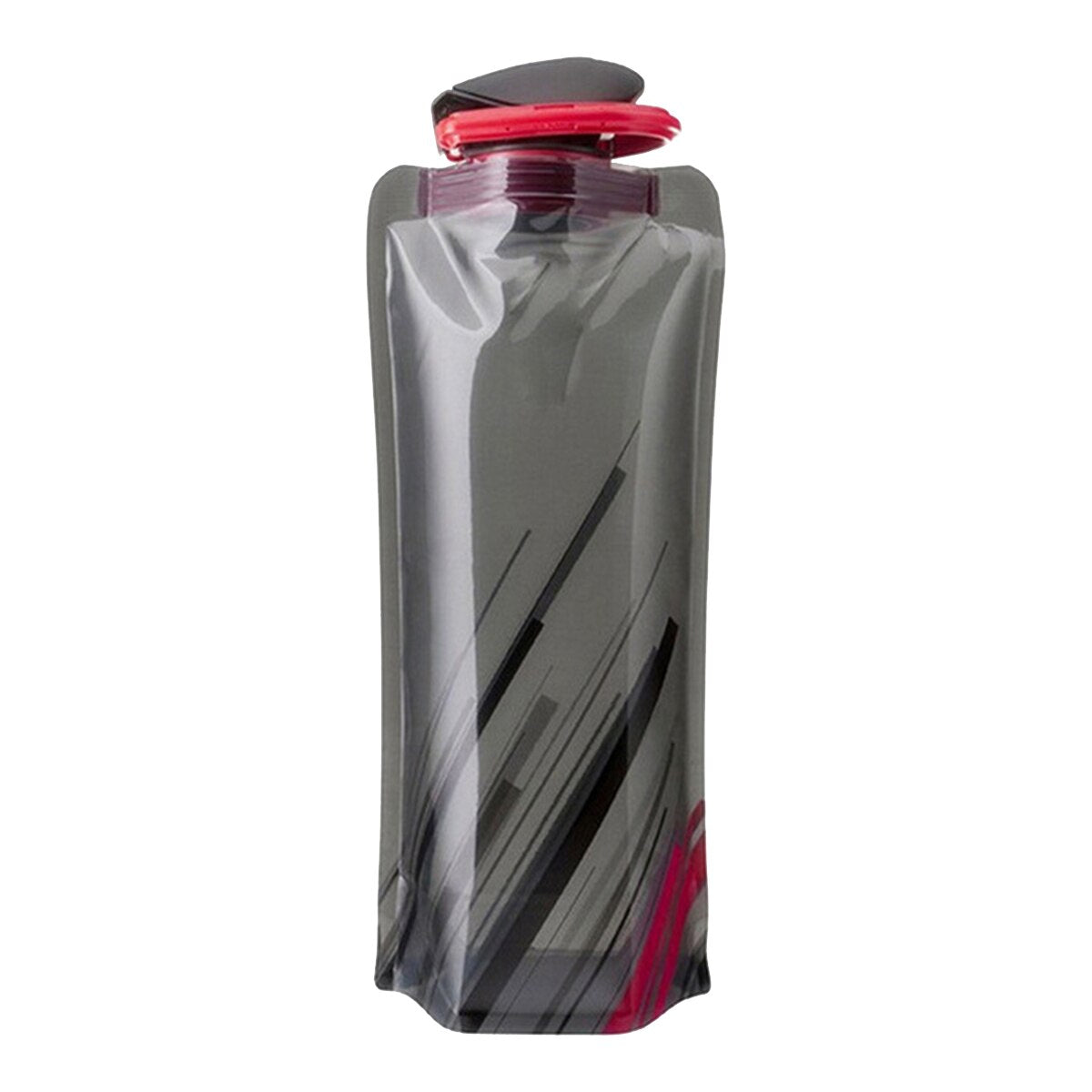 Foldable/Squeezable Water Bottle with fastener to keep it rolled up. Great for Cycling, Outdoor Hiking.