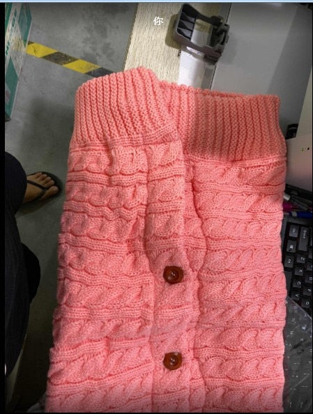 Baby Wool  Button Up Sleeping Bag, Cozy for Autumn Weather in strollers.