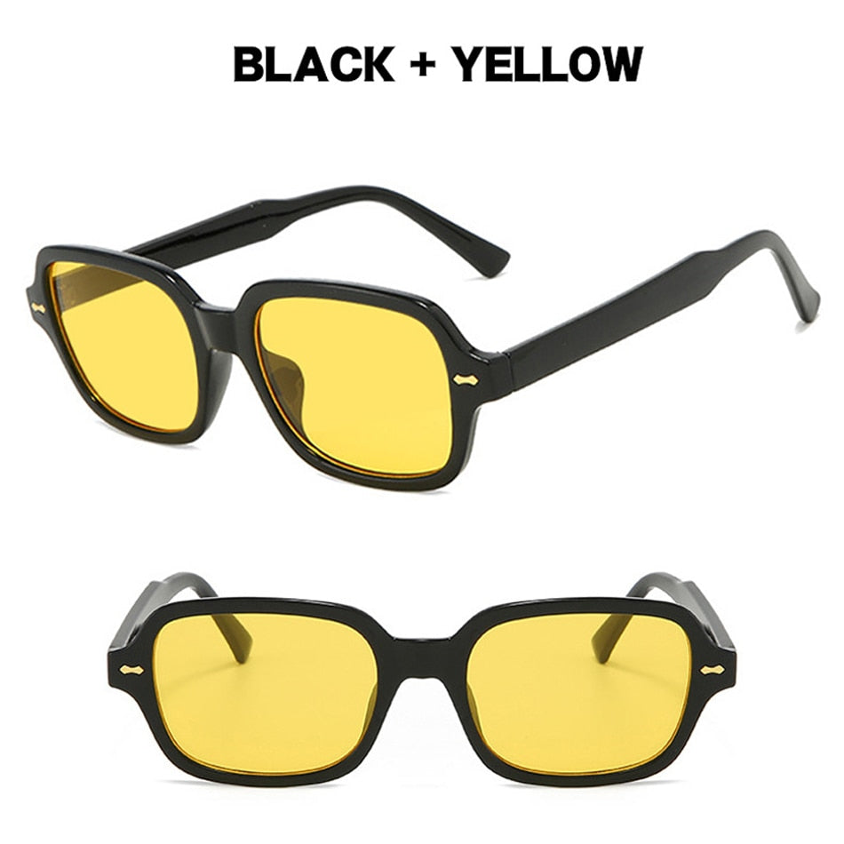 Zilead Vintage UV Protection, Clear Lens, Ultra-Light Square Frame Sunglasses.