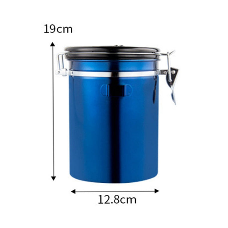 Stainless Steel Sealed Storage Jar. Moisture-proof to store Coffee Beans, Milk Powder, OR Grains.