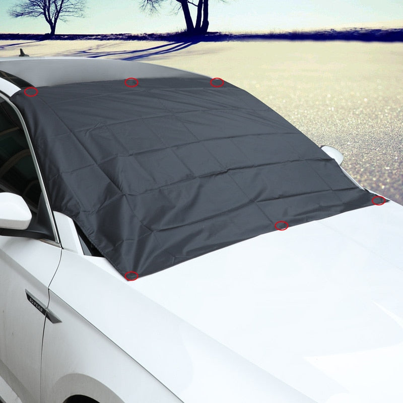 Silver Magnetic front windshield cover. Keeps snow/ice off of your windshield.