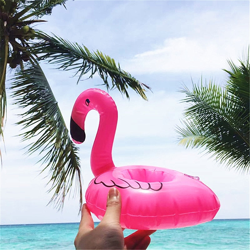 Tropical Flamingo Inflatable Drink Holder. Great for Pool Parties.