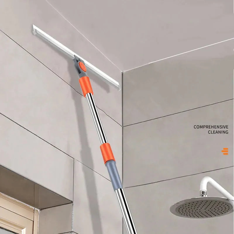 Silicone Magic Broom With Wiper For Floors Or Glass With 82-125 Extension and 180 Degree Swivel