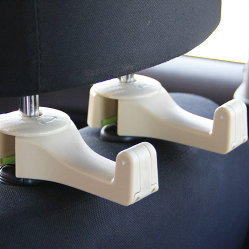 Headrest Hook with Phone Holder for Bags, Handbags. Easy to install and holds up to 5kg.