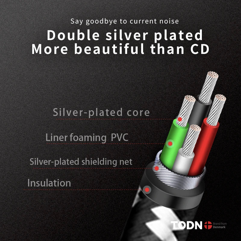 TODN type C to 3.5 mm jack aux Silver audio USB cable 32bits/384khz Suitable for car, earphones