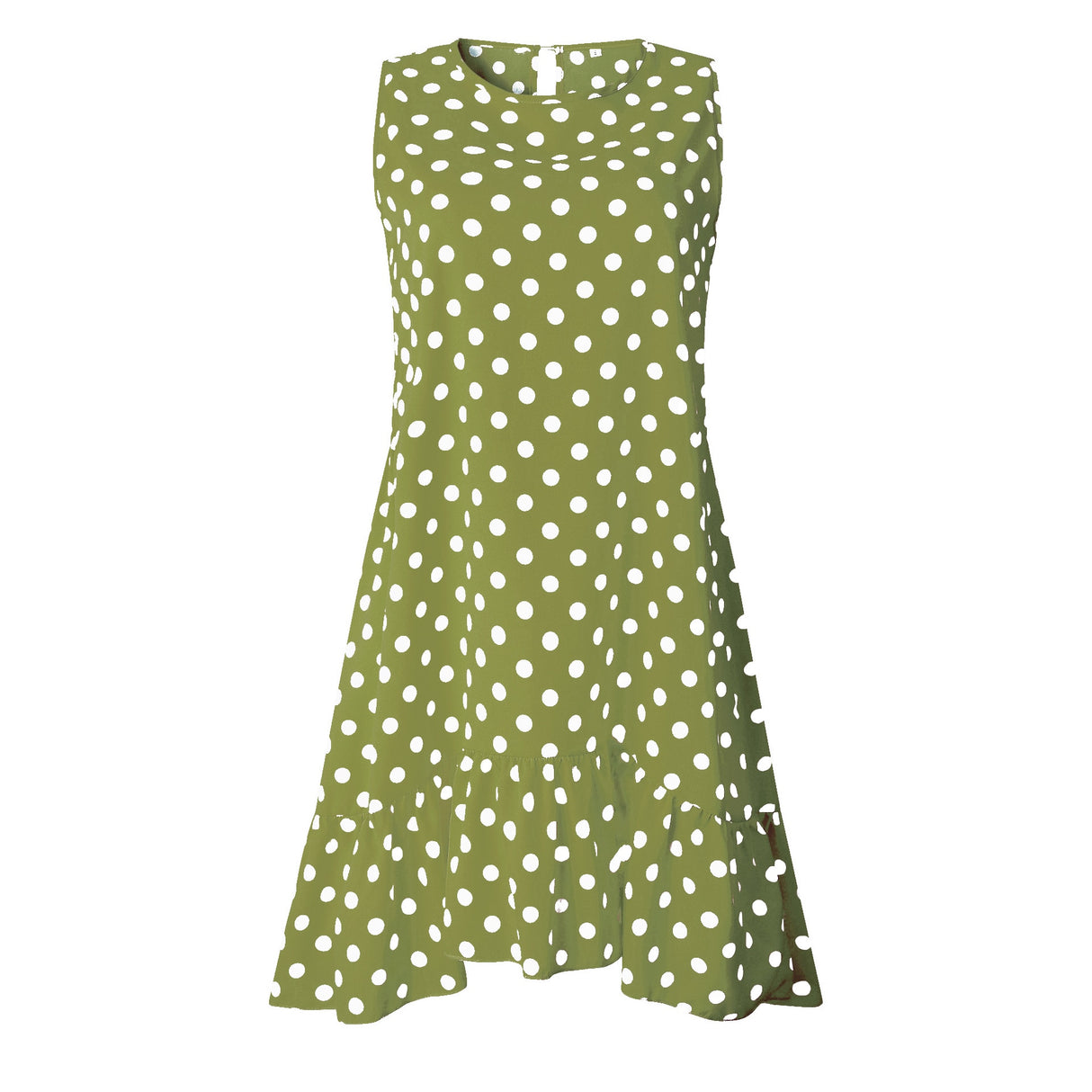 Lossky Women's Polka Dot Chiffon Sleeveless Beach Min Summer Dress.