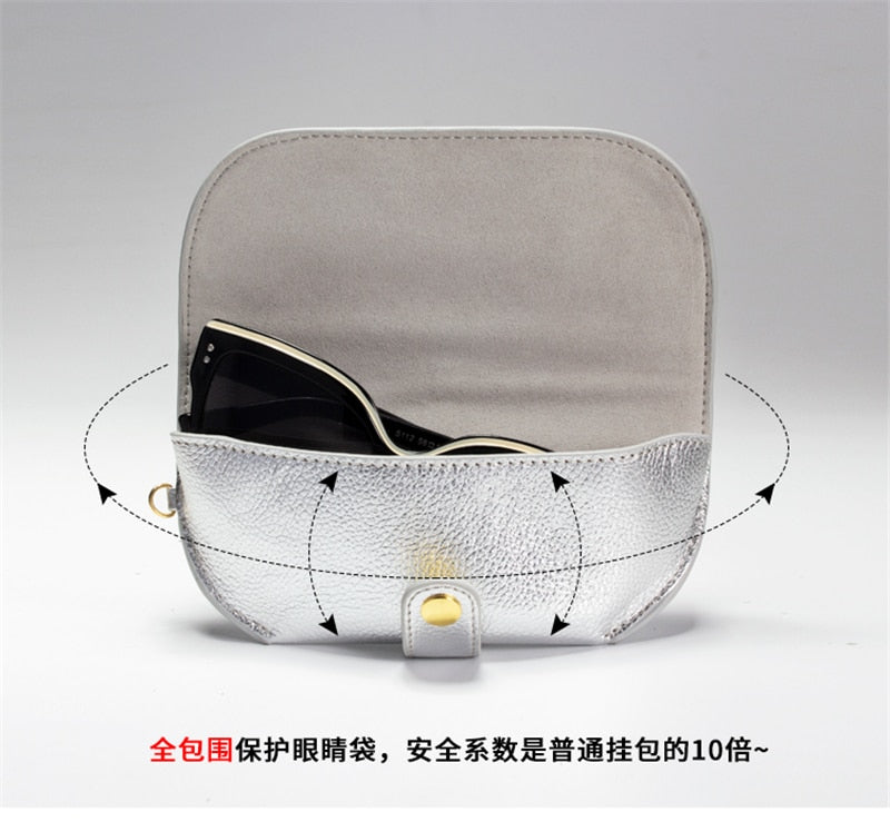 Leather Eyewear Case With Strap.