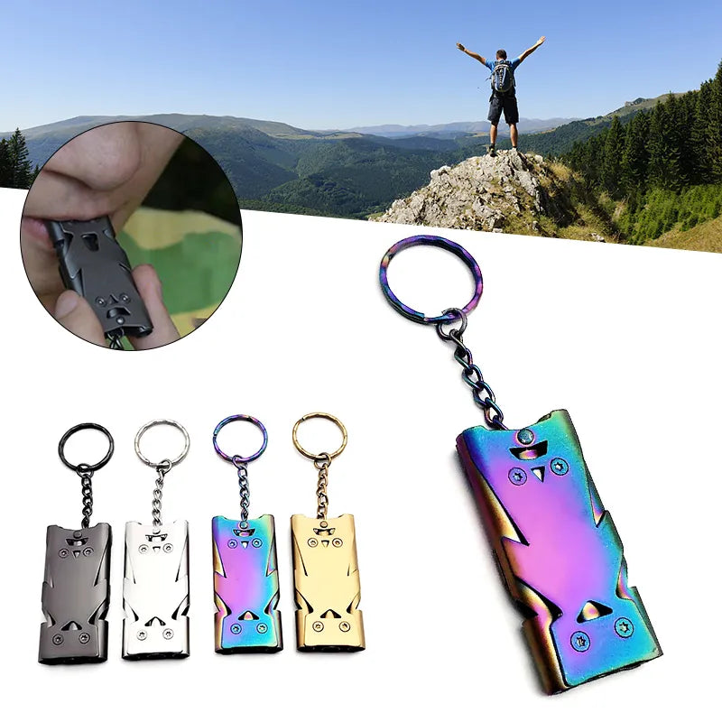 1 Pcs Double Pipe Whistle with High Decibel For Emergencies And Camping.