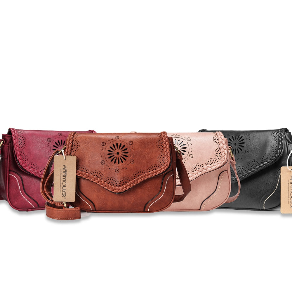 Annmouler Ladies leather crossbody handbag.