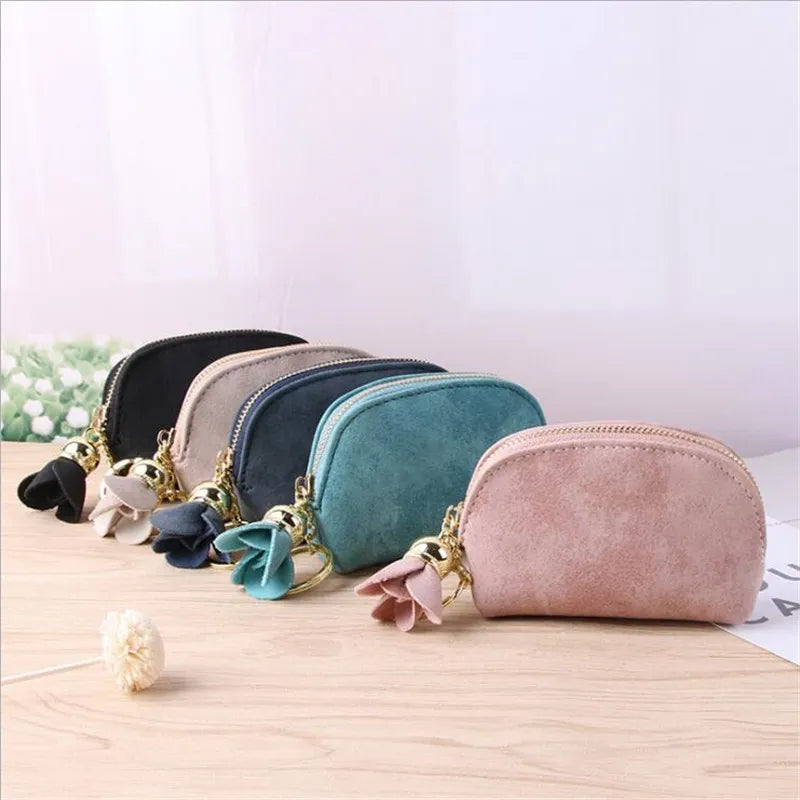 Min PU Leather Mini Wallet For Cards, Keys Or Coins h