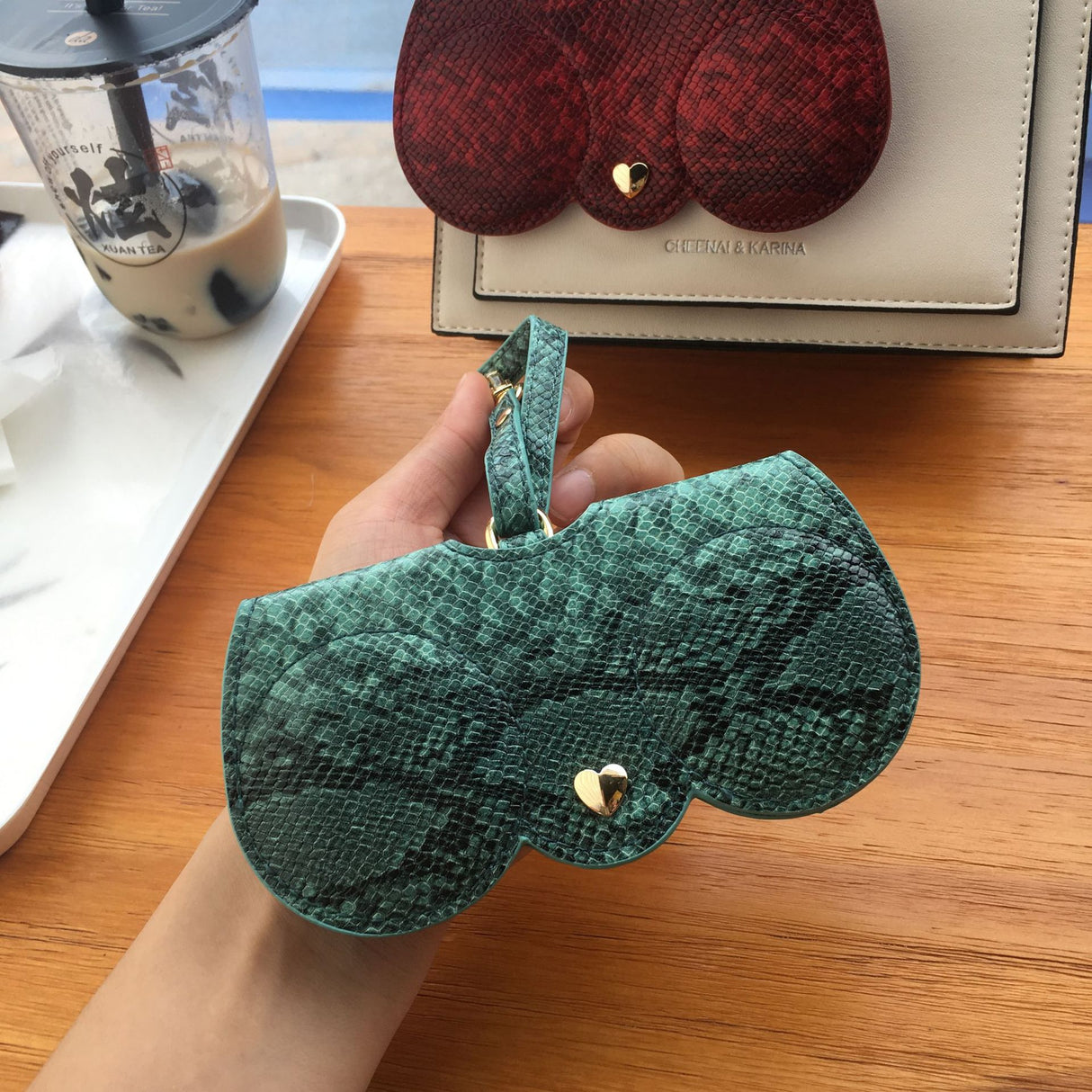 Leather Eyewear Case With Strap.