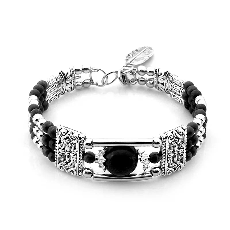 Vintage Natural Stone Bohemian Bracelet For Women.