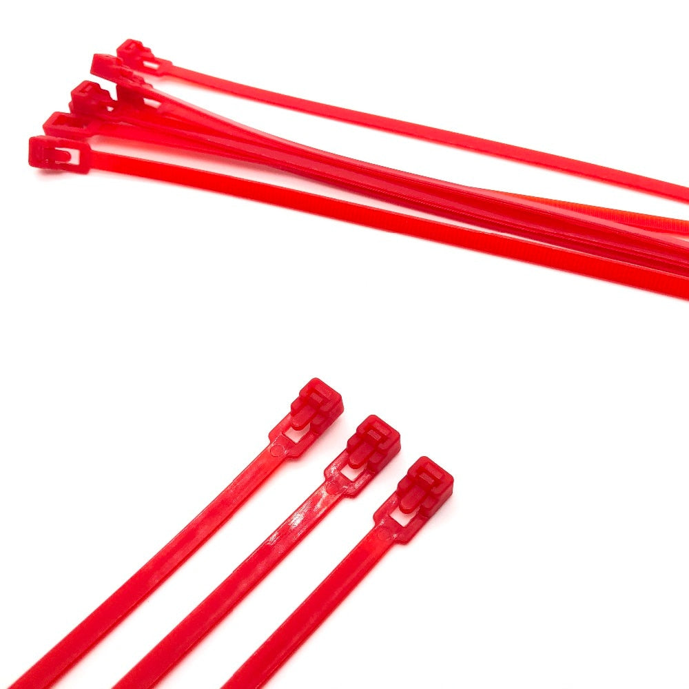 100pcs Colored 200mm Nylon Self-locking Reusable  Zip Ties.