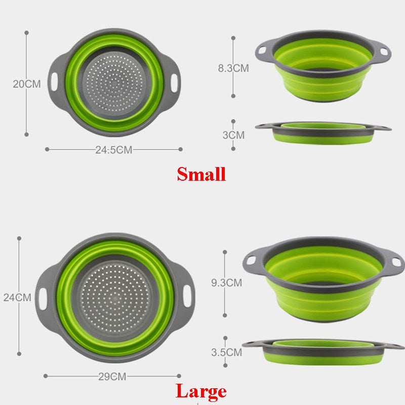 Foldable vegetable, fruit strainer.