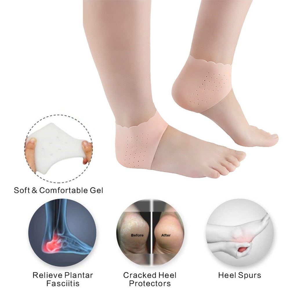 BYEPAIN Silicone Moisturizing Gel Heel Socks. Helps Relieve Pain OR Cracked Heels.