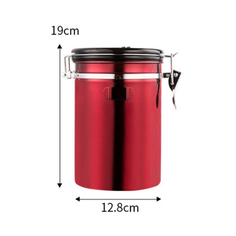 Stainless Steel Sealed Storage Jar. Moisture-proof to store Coffee Beans, Milk Powder, OR Grains.