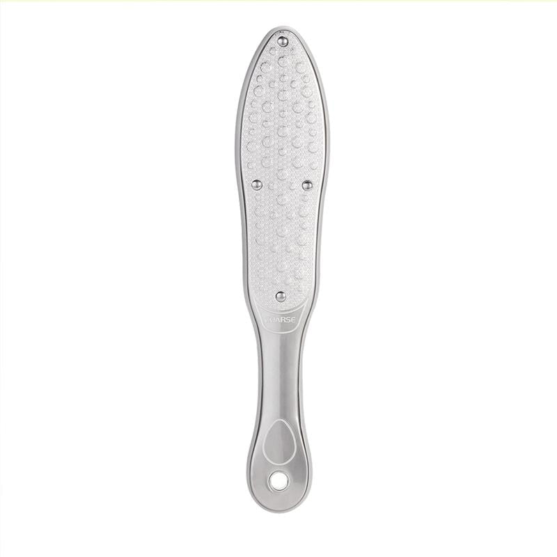 Stainless steel pedicure file. Removes callus and exfoliates your feet.