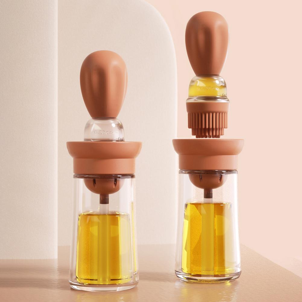 150ml Kitchen Glass Oil Bottle With Silicon Brush and dispenser.