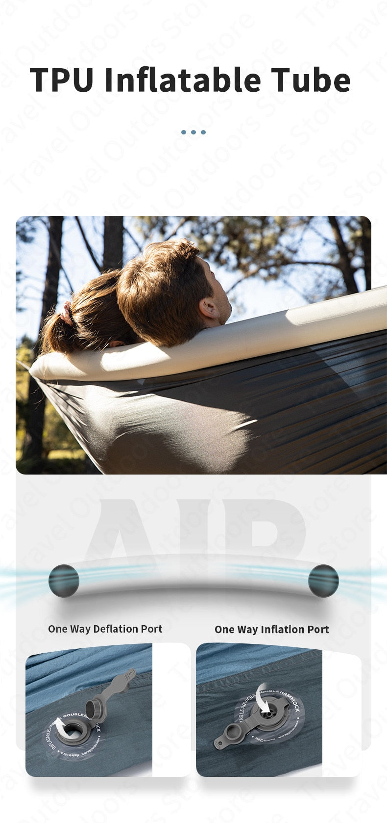 NatureHike Loading weight 200KG Ultralight Inflatable Camping Hammock.