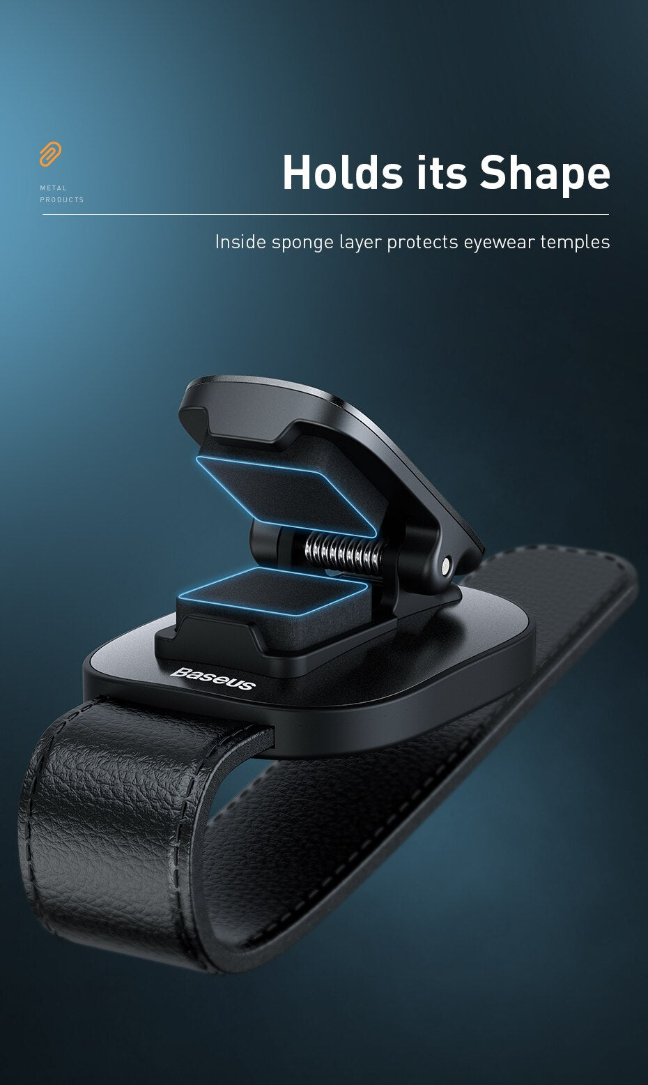 Sun visor clip to hold your sun glasses or eyewear.