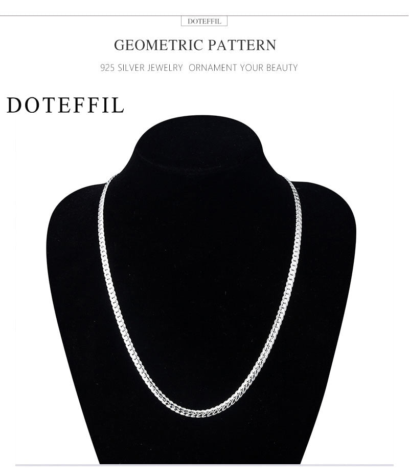 DOTEFFIL 925 Sterling Silver 8/16/18/20/22/24 Inch. 6mm bracelet chain.