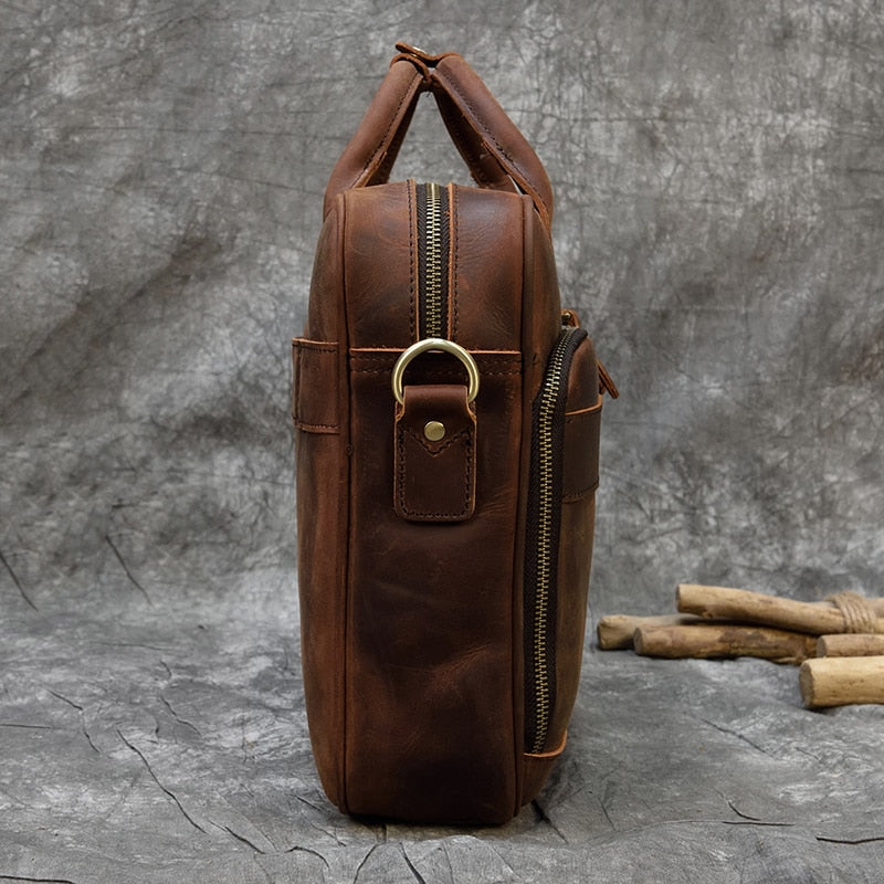 Genuine Leather Laptop Briefcase.
