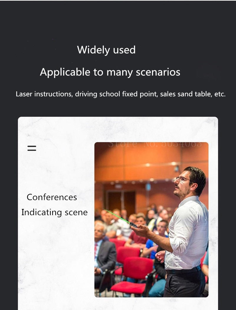 High Power Green laser pointer. Laser Pen 532nm 500 to 10000 meters. Range 009